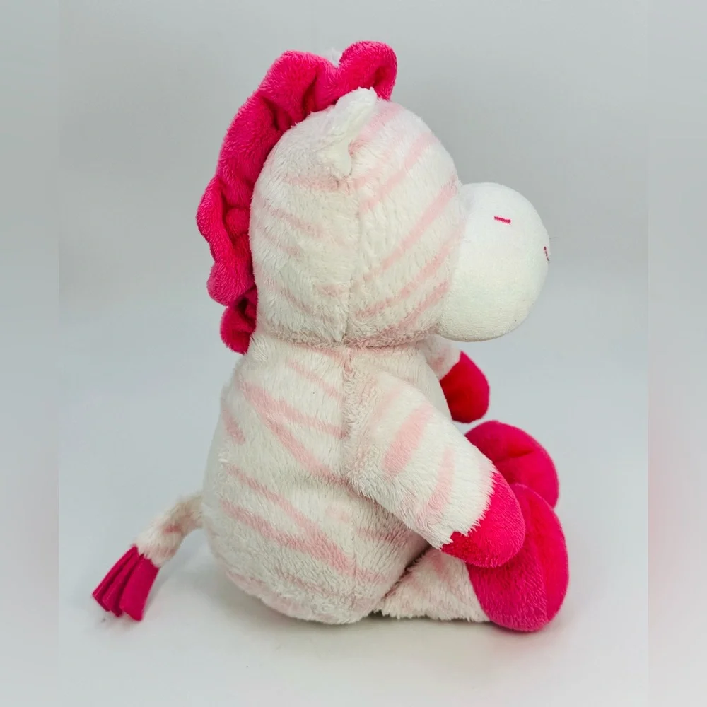 Carters Pink Zebra Plush Baby Stuffed Animal 10” Lovey Nursery Toy 2013